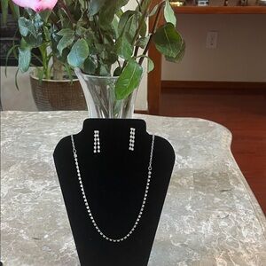 Elegant Silver Necklace and Earring Set